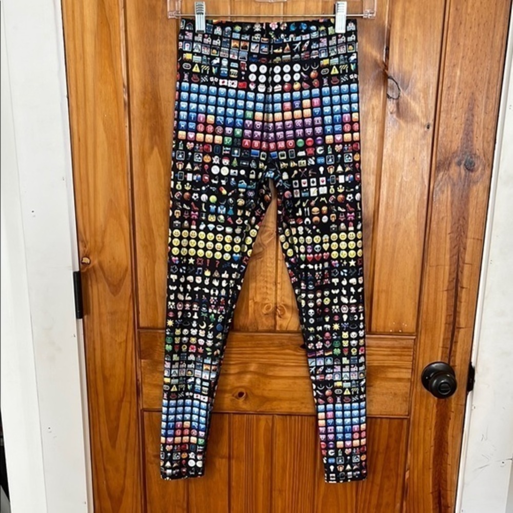 Terez Hi Shine Emoji Print Leggings XS NWT